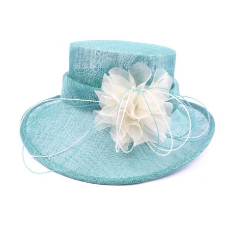 Chapeau Cérémonie Cyrille en sisal Turquoise ANCIENNES COLLECTIONS divers