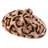 Béret Fourrure Léopard Femme Beige – Bonnet en Fausse Fourrure