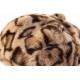 Béret Fourrure Léopard Femme Beige – Bonnet en Fausse Fourrure