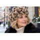 Béret Fourrure Léopard Femme Beige – Bonnet en Fausse Fourrure
