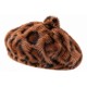 Béret Fourrure Léopard Marron Femme – Bonnet en Fausse Fourrure