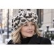 Béret Fourrure Léopard Blanc Noir – Bonnet Panthère Femme