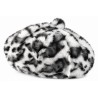 Béret Fourrure Léopard Blanc Noir – Bonnet Panthère Femme