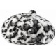 Béret Fourrure Léopard Blanc Noir – Bonnet Panthère Femme