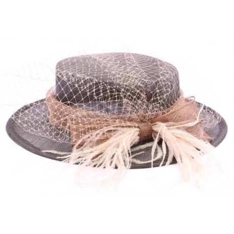 Chapeau Cérémonie Fusain Marron et Café ANCIENNES COLLECTIONS divers