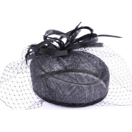 Chapeau Cérémonie Ginkgo en sisal Noir ANCIENNES COLLECTIONS divers