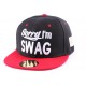 Casquette Snapback JBB Couture Sorry I'm SWAG noir et rouge ANCIENNES COLLECTIONS divers