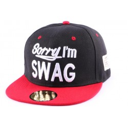 Casquette Snapback JBB Couture Sorry I'm SWAG noir et rouge ANCIENNES COLLECTIONS divers