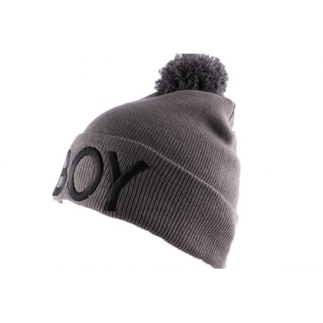 Bonnet Nyls Création Gris BOY avec pompon ANCIENNES COLLECTIONS divers