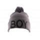 Bonnet Nyls Création Gris BOY avec pompon ANCIENNES COLLECTIONS divers