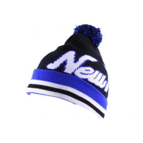 Bonnet NY Noir et Bleu avec pompon ANCIENNES COLLECTIONS divers