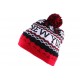 Bonnet NY Rouge et Noir avec pompon ANCIENNES COLLECTIONS divers