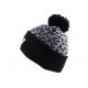 Bonnet Ny Leopard Gris et Noir avec pompon ANCIENNES COLLECTIONS divers