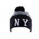 Bonnet Ny Leopard Gris et Noir avec pompon ANCIENNES COLLECTIONS divers