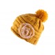 Bonnet Pompon Lya Jaune Dentelle Beige ANCIENNES COLLECTIONS divers