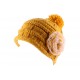 Bonnet Pompon Lya Jaune Dentelle Beige ANCIENNES COLLECTIONS divers