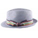 Chapeau Mitch en paille Toyo Gris bleu ANCIENNES COLLECTIONS divers