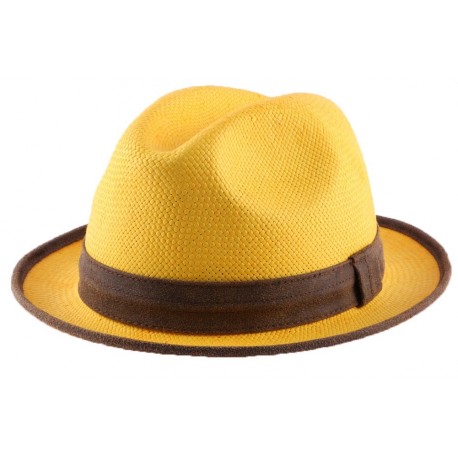 Chapeau Edwing en paille Toyo Jaune ANCIENNES COLLECTIONS divers