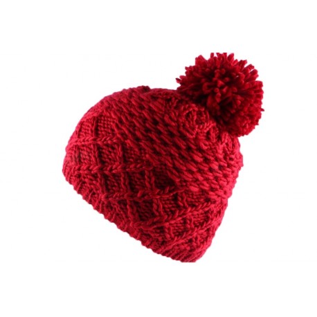 Bonnet à pompon Flocon Rouge BONNETS Léon montane