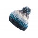 Bonnet à pompon Snow Gris Bleu Blanc ANCIENNES COLLECTIONS divers