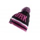 Bonnet Ny Noir et Rose avec pompon ANCIENNES COLLECTIONS divers