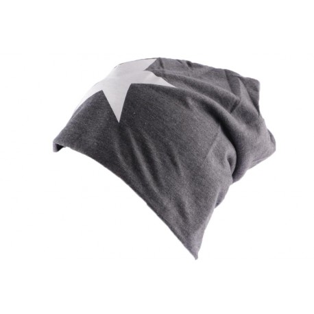 Bonnet Biker Oversize Gris avec étoile BONNETS divers