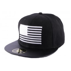 Snapback Noire avec drapeau US Blanc CASQUETTES Hip Hop Honour