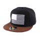 Snapback Noire avec drapeau US visière marron CASQUETTES Hip Hop Honour