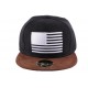 Snapback Noire avec drapeau US visière marron CASQUETTES Hip Hop Honour