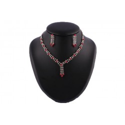 Collier Macha Perles Bordeaux et strass BIJOUX Léon montane