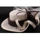 Chapeau Mariage Lea Canotier Ecru Chocolat ANCIENNES COLLECTIONS divers