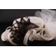 Chapeau Mariage Lea Canotier Ecru Chocolat ANCIENNES COLLECTIONS divers