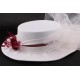 Chapeau mariage Canotier Fléa Ivoire et Bordeaux ANCIENNES COLLECTIONS divers