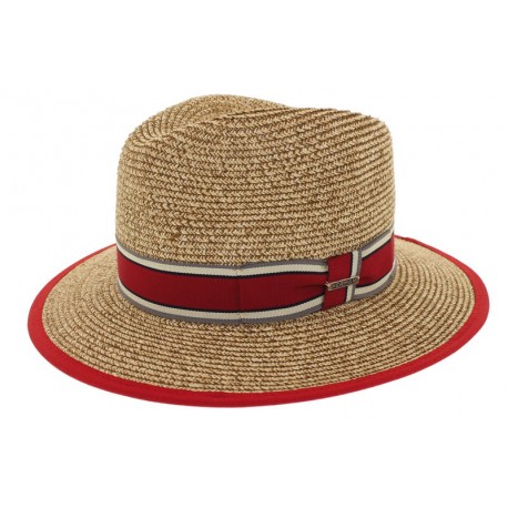 Chapeau de paille Edwardo naturel/rouge ANCIENNES COLLECTIONS divers