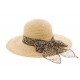 Chapeau paille été naturel avec foulard Léopard ANCIENNES COLLECTIONS divers