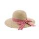 Chapeau paille Herman Headwear Naturel et Vichy Rouge ANCIENNES COLLECTIONS divers