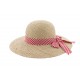 Chapeau paille Herman Headwear Naturel et Vichy Rouge ANCIENNES COLLECTIONS divers