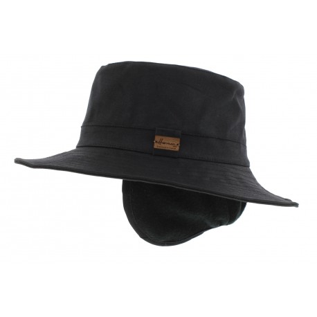 Chapeau pluie Rain Eurico Noir Coton Huilé ANCIENNES COLLECTIONS divers