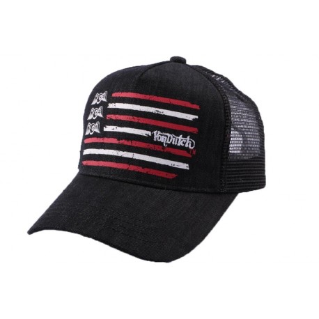 Casquette Von Dutch Flag Star - Trucker Ajustable Snapback, Turquoise Et Blanc, Taille Unique 55,5-60 Cm