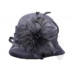 Chapeau cérémonie Delfy en sisal noir ANCIENNES COLLECTIONS divers