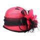 Chapeau cérémonie Delfy en sisal Rouge et Noir ANCIENNES COLLECTIONS divers