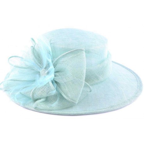 Chapeau cérémonie Maîa en sisal turquoise ANCIENNES COLLECTIONS divers