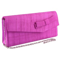 Pochette Cérémonie Lucie en sisal Fuschia ANCIENNES COLLECTIONS divers