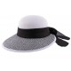 Chapeau en paille Amiata en Raphia Noir et Blanc CHAPEAUX JULIEN DULAC