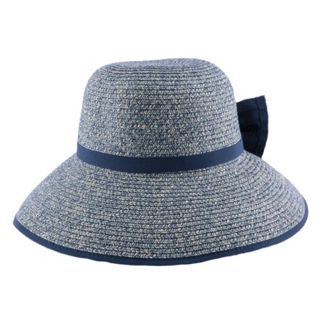 Chapeau paille Ischia en Chiné Bleu bleu ciel et Foncé ANCIENNES COLLECTIONS divers