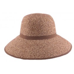 Chapeau paille Ischia en Chiné Marron et Naturel CHAPEAUX JULIEN DULAC