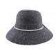 Chapeau Paille Lipari en mottled chiné Noir et Blanc CHAPEAUX JULIEN DULAC