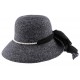 Chapeau Paille Lipari en mottled chiné Noir et Blanc CHAPEAUX JULIEN DULAC