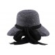 Chapeau Paille Lipari en mottled chiné Noir et Blanc CHAPEAUX JULIEN DULAC