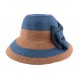 Chapeau paille Vésuve en mottled bleu et naturel ANCIENNES COLLECTIONS divers